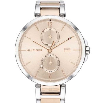 Tommy Hilfiger 1782127 ženski sat – srebrno-roze zlatna narukvica i bež brojčanik