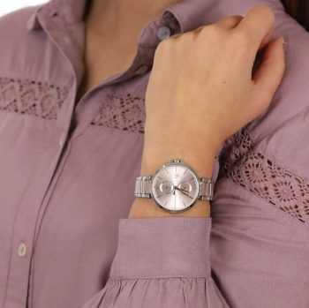 Tommy Hilfiger 1782127 ženski sat – srebrno-roze zlatna narukvica i bež brojčanik