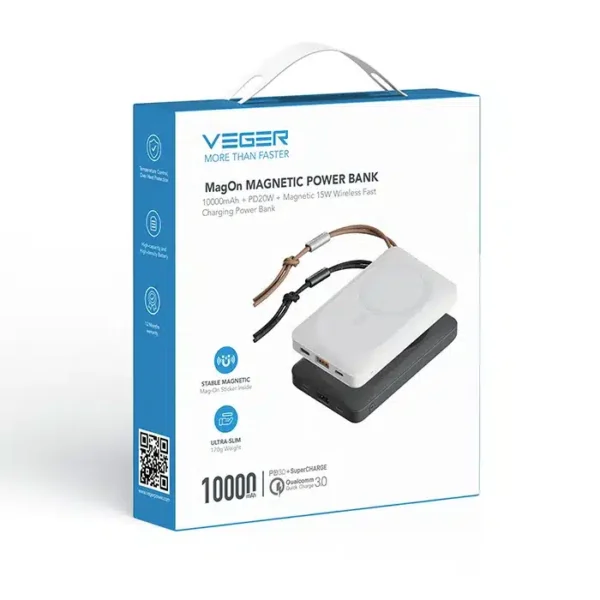 VEGER prenosna baterija MagOn 10000 mAh
