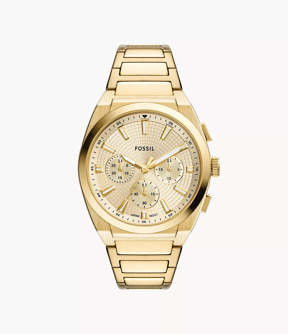 Fossil Everett FS6119 zlatni muški sat hronograf integrisana narukvica