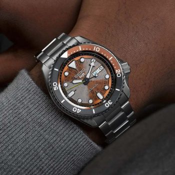 Seiko 5 Sports SRPJ47K1 automatski muški sat sa smeđim brojčanikom i crnim bezelom – Cehajic Visoko
