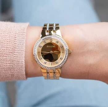 Bulova 97L176 ženski zlatni sat s kristalima – Cehajic Visoko