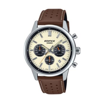 Casio Edifice EFR-575L-7AEF muški sportski kronograf sa smeđom kožnom narukvicom