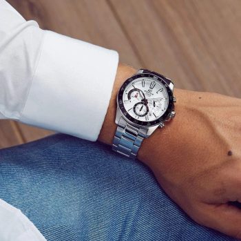 Casio EFV-570D-7AVUDF muški sat – Edifice hronograf bijeli brojčanik