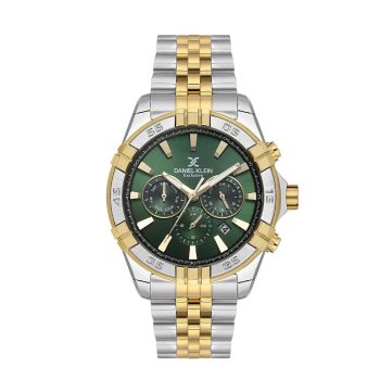 Daniel Klein DK.1.14007-3 muški sat zlatno-srebrne boje sa zelenim brojčanikom