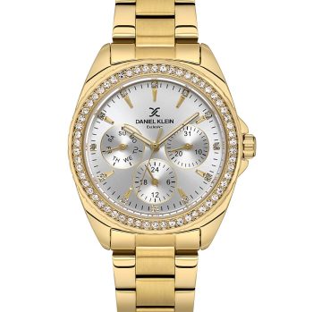 Daniel Klein DK.1.14053-3 ženski sat u zlatnoj boji sa cirkonima i multifunkcionalnim brojčanikom