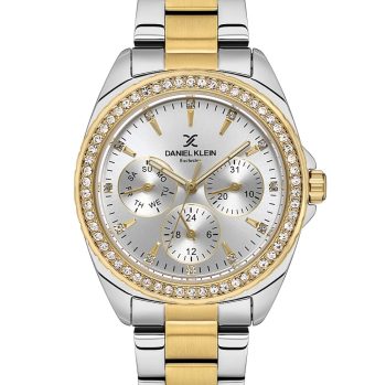 Daniel Klein DK.1.14053-5 ženski sat srebrno-zlatne boje s cirkonima
