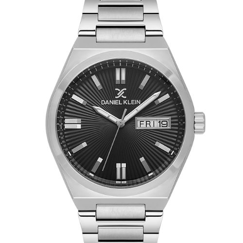 Daniel Klein DK.1.14060-1 Daniel Klein DK.1.14060-1 muški sat sa crnim brojčanikom i čeličnom narukvicom