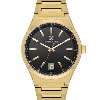 Daniel Klein DK.1.14061-5 muški sat zlatna narukvica crni brojčanik
