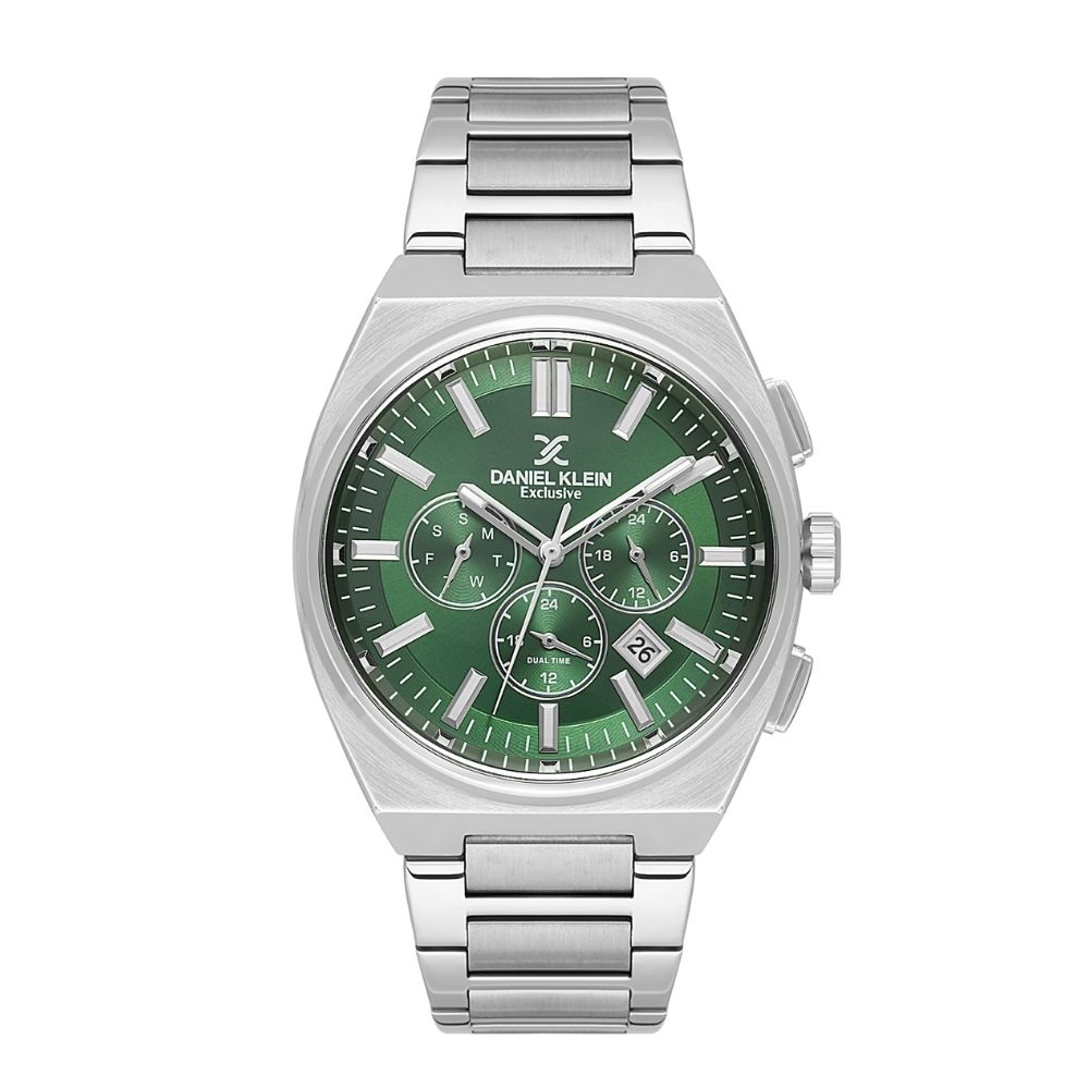 Daniel Klein DK.1.14080-3 – moderan sat u zelenoj nijansi sa čeličnom narukvicom Daniel Klein DK.1.14080-3 muški sat – srebrni čelik i zeleni brojčanik