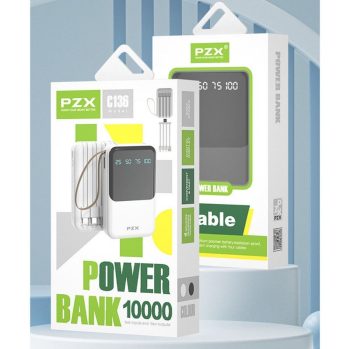 PZX C136 power bank 10000mAh s ugrađenim kablovima i LED ekranom