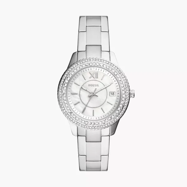 Fossil Stella ES5130 srebreni ženski sat sedefasti ciferblat cirkoni