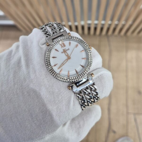 Ženski sat Belmond bijeli brojčanik čelična narukvica