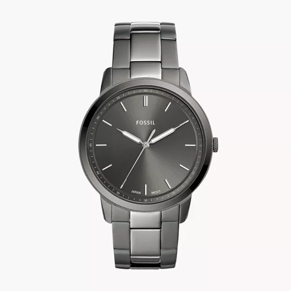 Fossil FS5459 The Minimalist muški sat tamno siva smoke boja metalna narukvica