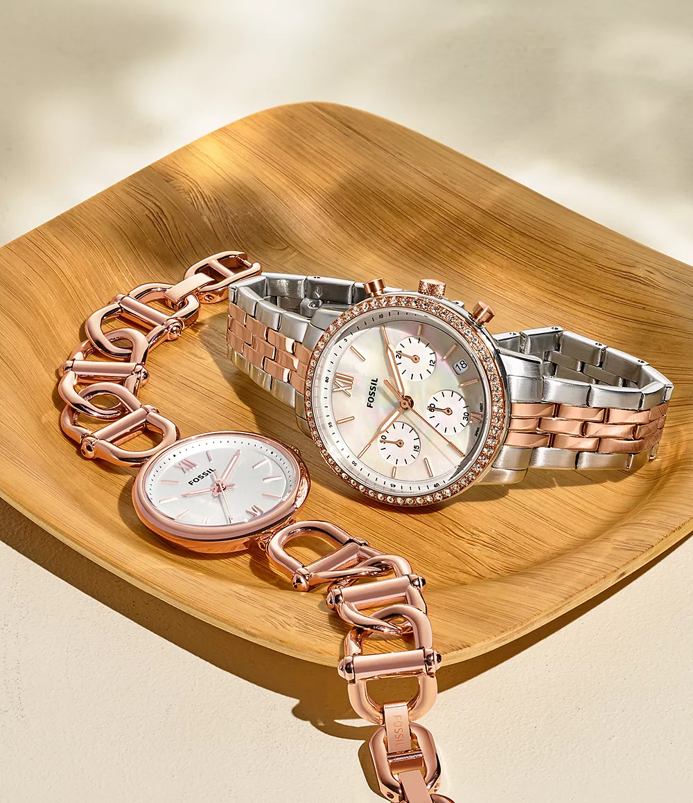 Fossil Neutra ES5279 Two-Tone Ženski Sat sa Cirkonima