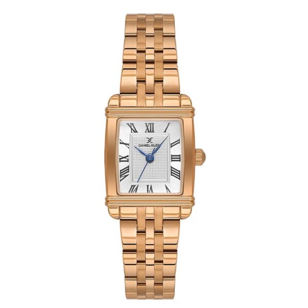 Ženski sat Daniel Klein DK.1.14115-5 Rose Gold sa rimskim brojevima i plavim kazaljkama