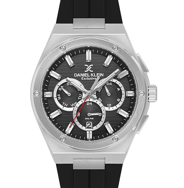 Muški sat Daniel Klein 14072-2 sportski sa crnom silikonskom narukvicom