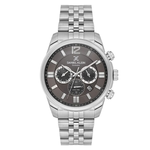 Muški sat Daniel Klein DK.6.14232-4 srebrni sa tamnosivim brojčanikom i metalnom narukvicom