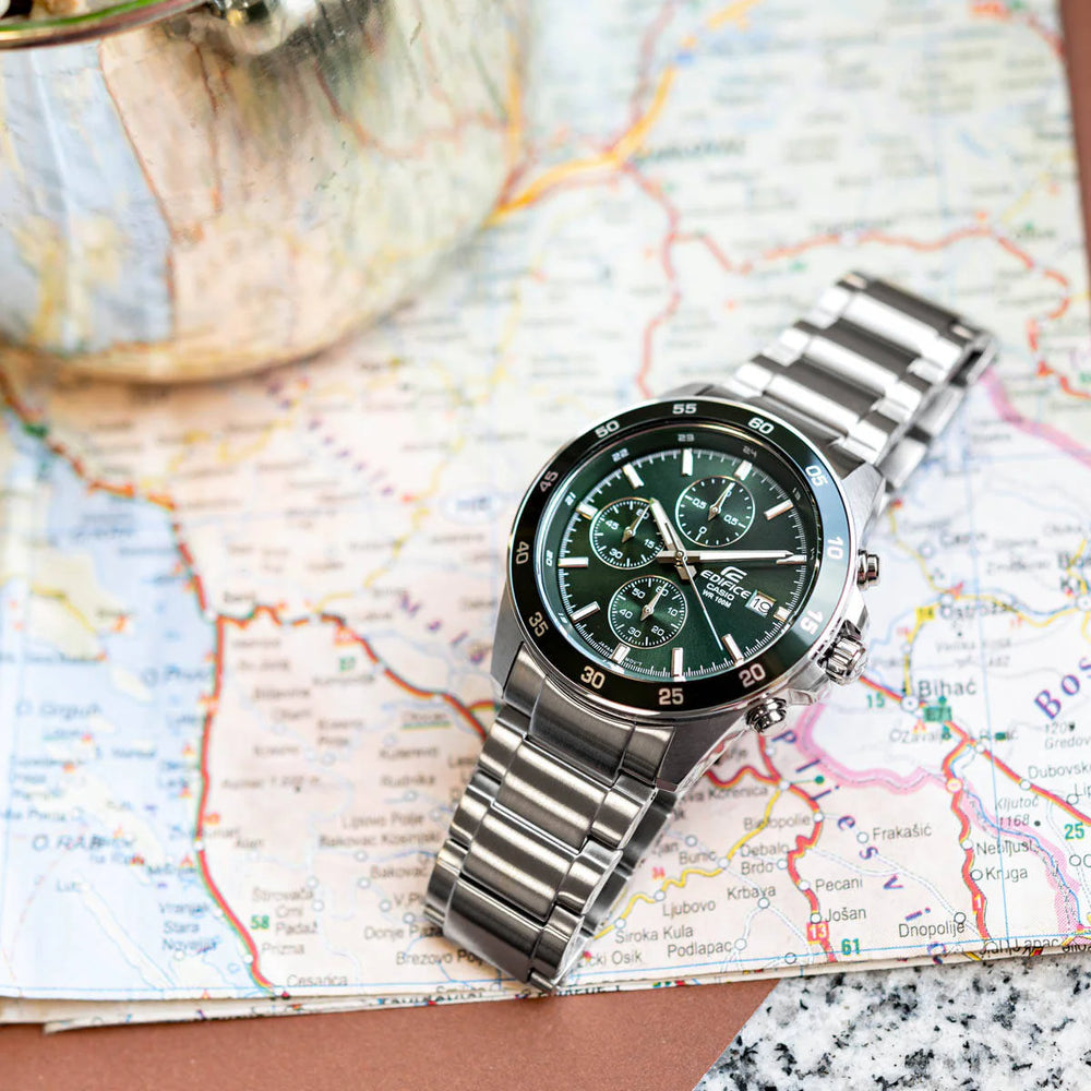 cehajjic-visoko-casio-edifice-efr-526d-3av-muski-.webp Casio Edifice EFR-526D-3AV muški hronograf sat sa čeličnom narukvicom i zelenim brojčanikom – Čehajjić Visoko