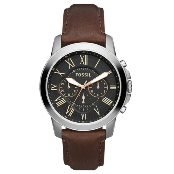Čehajjić Visoko Fossil Grant FS4813 smeđi kožni muški sat crni ciferblat