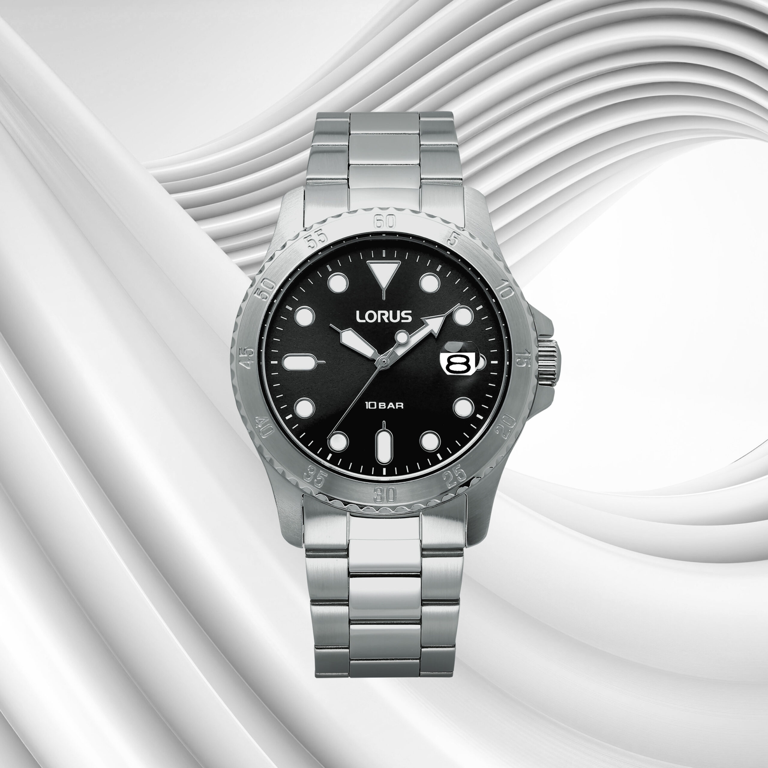 muski-sat-lorus-rs965dx-9-diver Muški sat Lorus RS965DX-9 sa crnim brojčanikom, povećalom za datum i čeličnom narukvicom