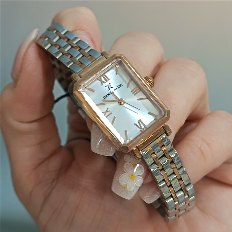 Ženski sat Daniel Klein DK.1.13934-6 pravougaoni Rose Gold sa dvobojnom narukvicom