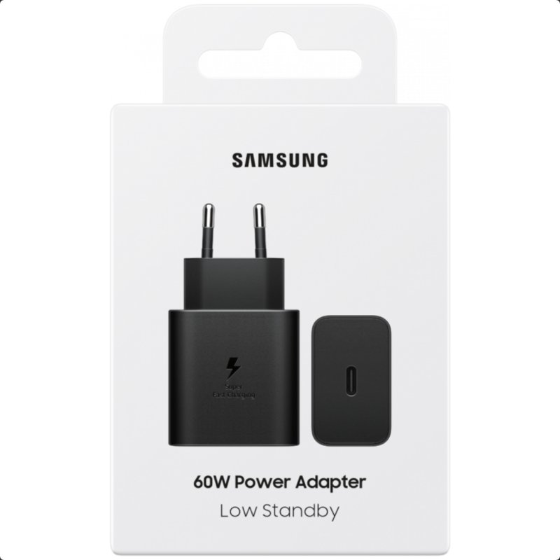 Originalni Samsung 60W Power Adapter za super brzo punjenje u crnoj boji