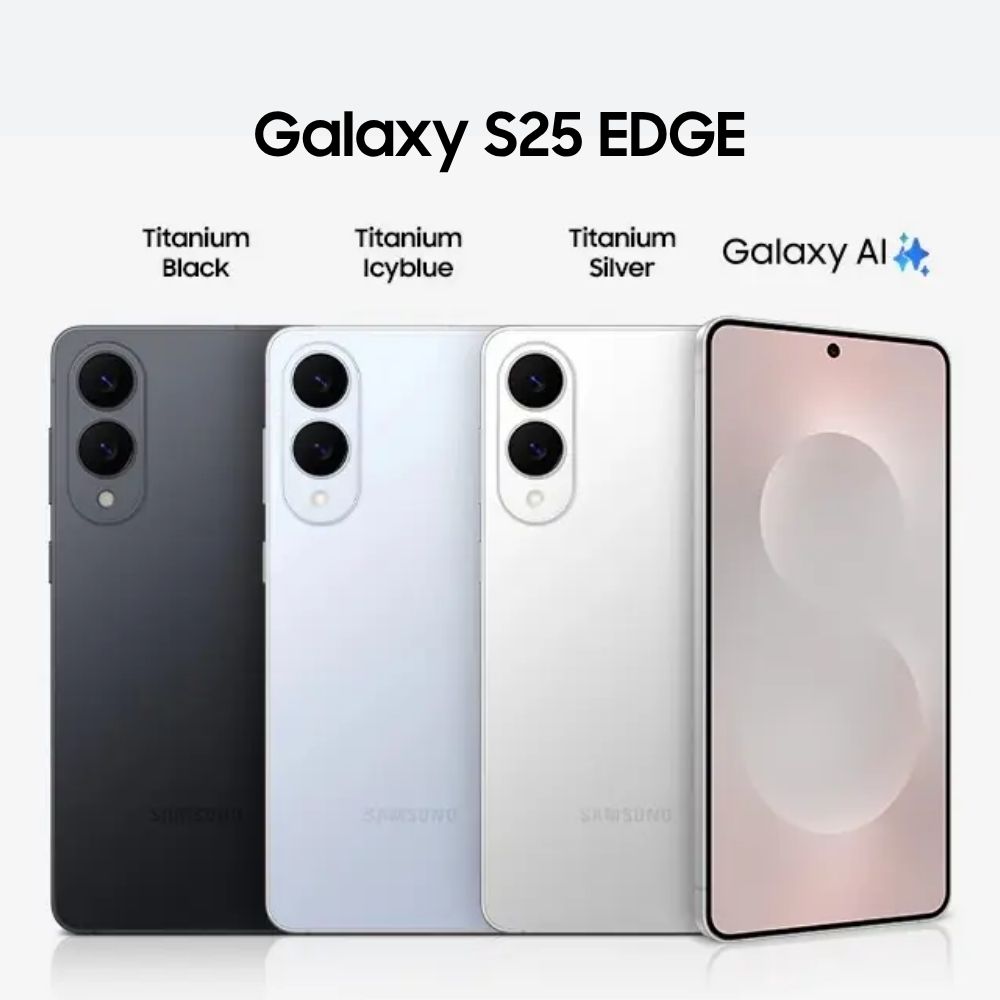 Pametni telefon Samsung Galaxy S25 Edge u dostupnim varijacijama boja i memorije