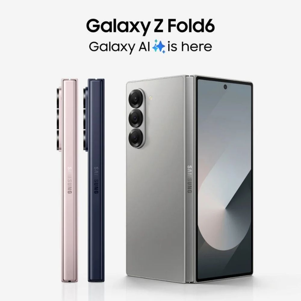 Pametni telefon Samsung Galaxy Z Fold 6 otvoren i zatvoren u dostupnim bojama