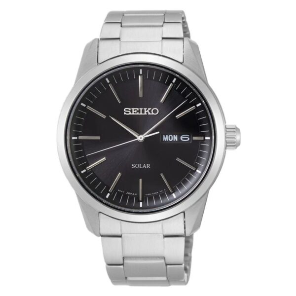 Seiko Solar SNE527P1 muški sat sa čeličnom narukvicom i sivim sunray brojčanikom