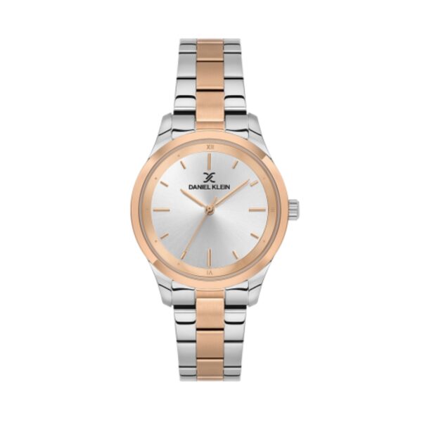 Ženski sat Daniel Klein DK.1.14175-4 dvobojni sa srebrno-bijelim brojčanikom i Rose Gold detaljima