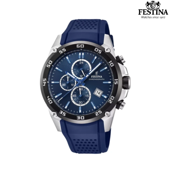 Festina Chronograph F20330/2 muški sportski sat plavi brojčanik silikonska narukvica
