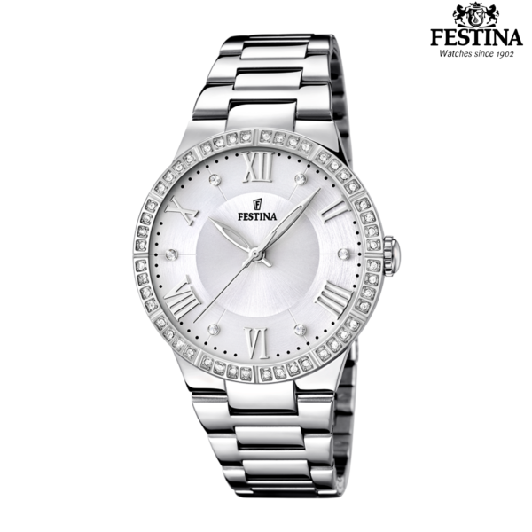 Festina Boyfriend F16719/1 ženski sat srebreni brojčanik kristali nehrđajući čelik