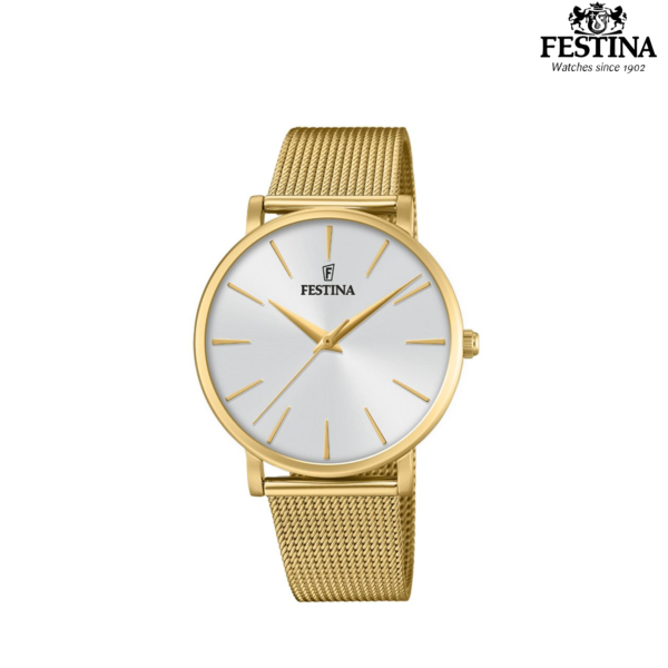 Festina Boyfriend F20476/1 ženski sat svijetli brojčanik zlatna milanese pancir narukvica