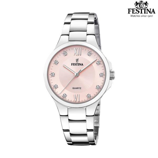 Festina F20582/2 ženski sat rozi brojčanik kristali srebreni nehrđajući čelik