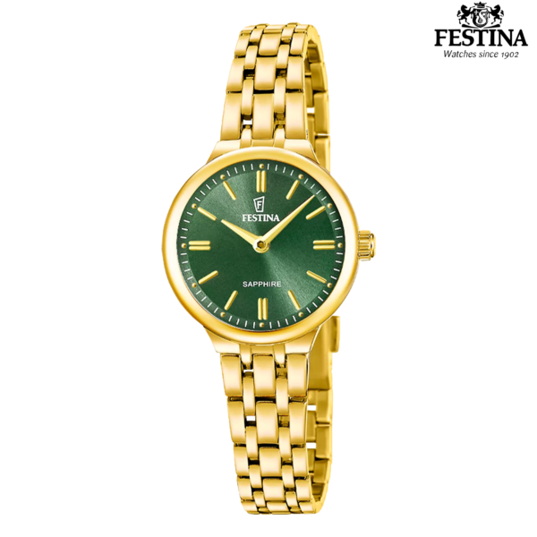 Festina Mademoiselle F20745/3 ženski sat zlatni smaragdno zeleni brojčanik safirno staklo