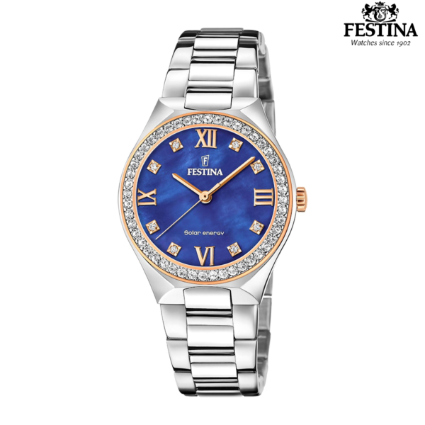 Festina Solar Energy F20658/2 ženski sat plavi sedef brojčanik kristali solarni mehanizam