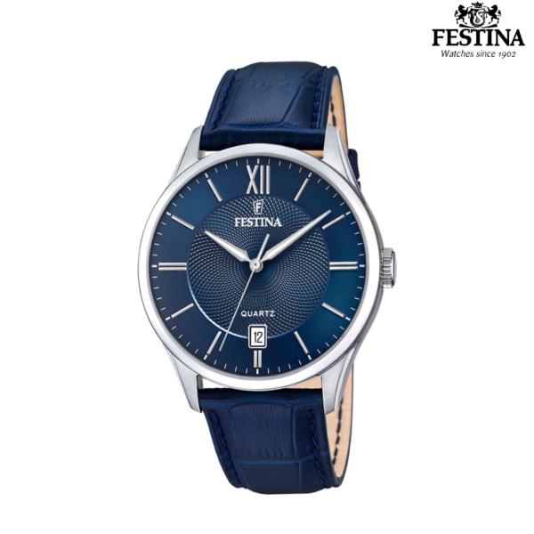 Festina Classic F20426/2 muški elegantni sat plavi brojčanik plava koža