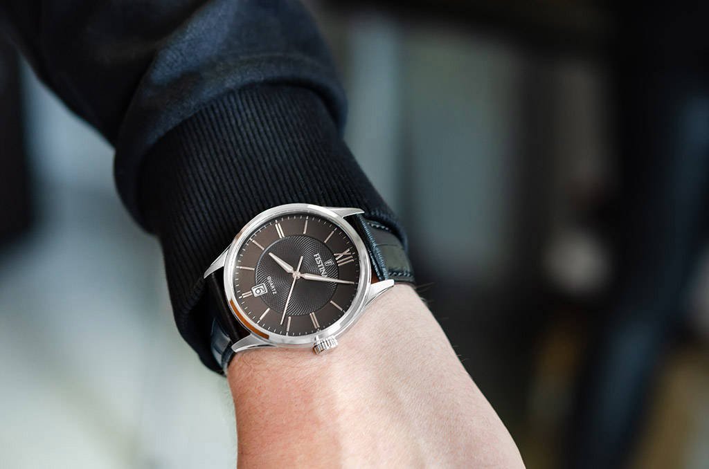 Festina Classic F20426/3 muški sat crni brojčanik crna kožna narukvica