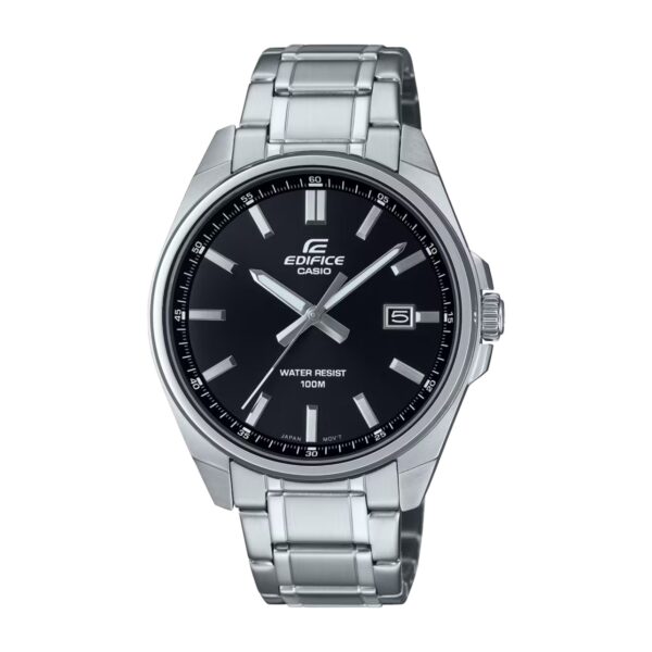 Casio Edifice EFV-150D-1AV srebreno kućište crni brojčanik metalna narukvica muški sat