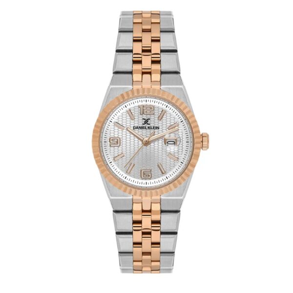 Daniel Klein DK.1.14716-6 dvobojno srebreno rose gold kućište brojčanik metalna narukvica sat ženski