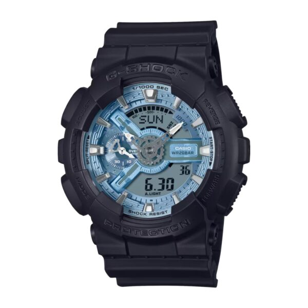 Casio G-Shock GA-110CD-1A2ER crni polimer ledeno plavi detalji sportski sat muški