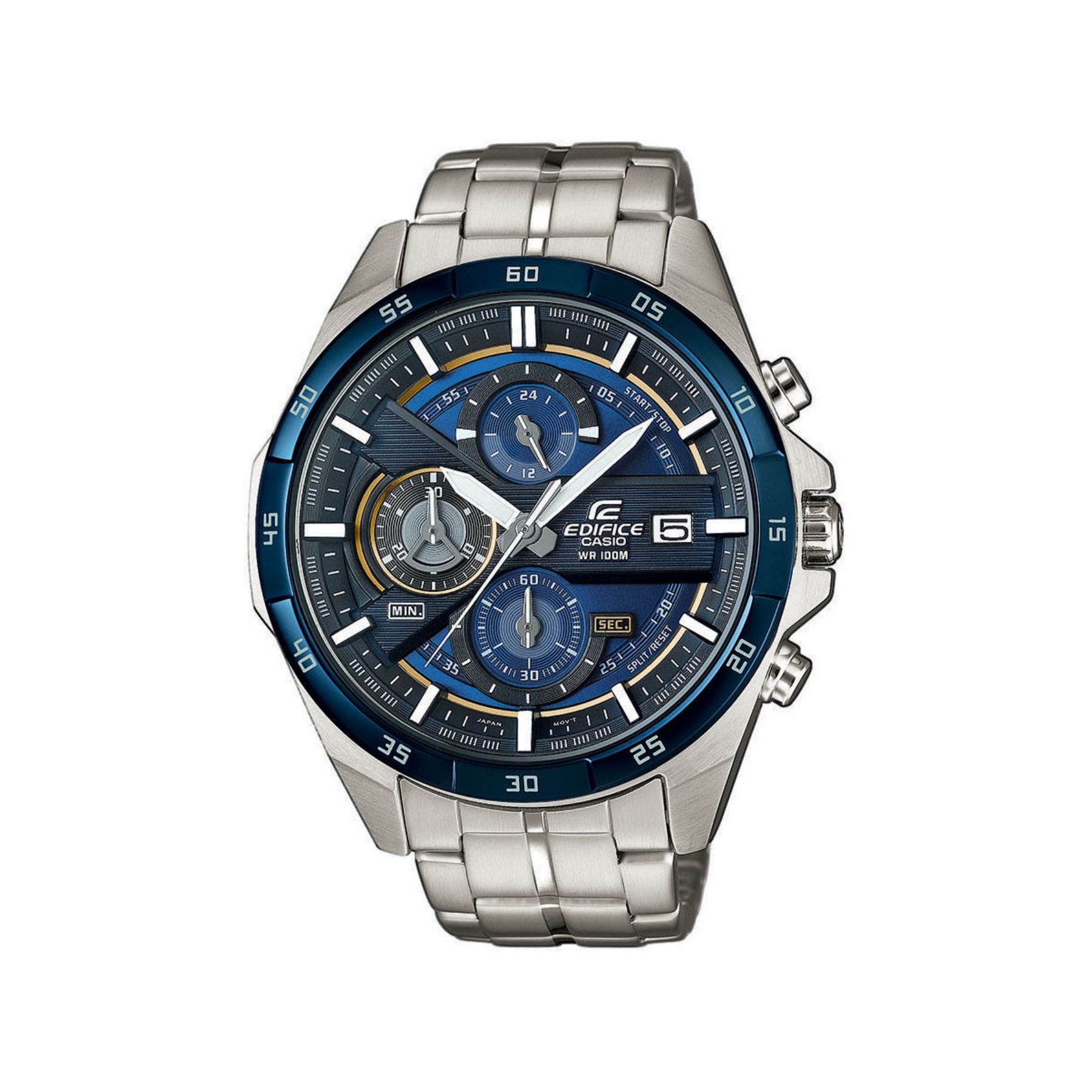 Casio Edifice EFR-556DB-2AVUEF plavi brojčanik srebreni čelik zlatni detalji sat muški