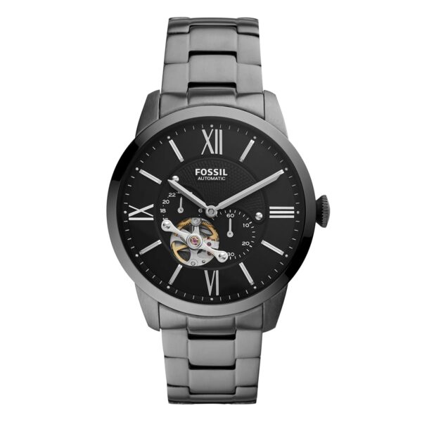Fossil Townsman Automatic ME3172 gunmetal kućište crni brojčanik otvoreni mehanizam muški sat