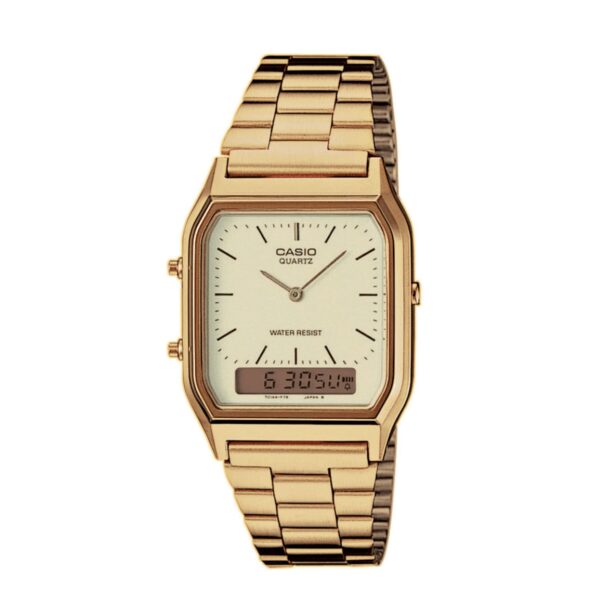 Casio AQ-230GA-9DMQYES analogni digitalni zlatni brojčanik čelik sat unisex