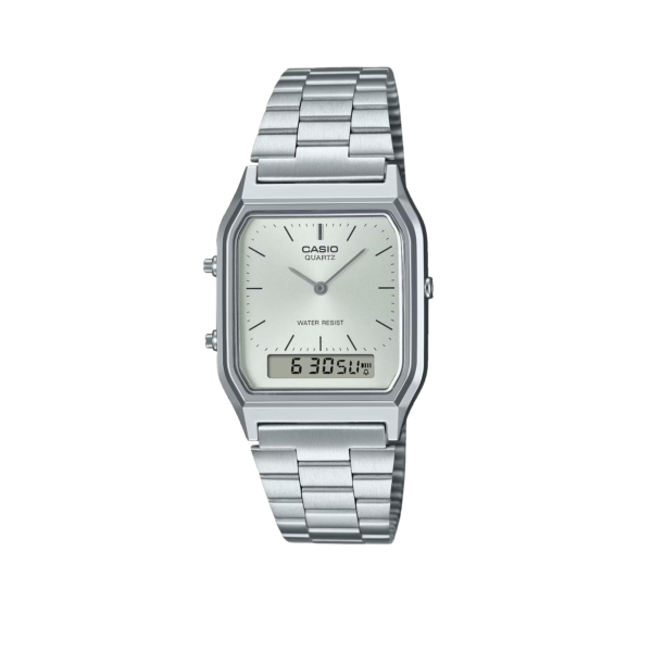 Casio AQ-230A-7AMQYES analogni digitalni srebreni brojčanik hromirani čelik sat unisex