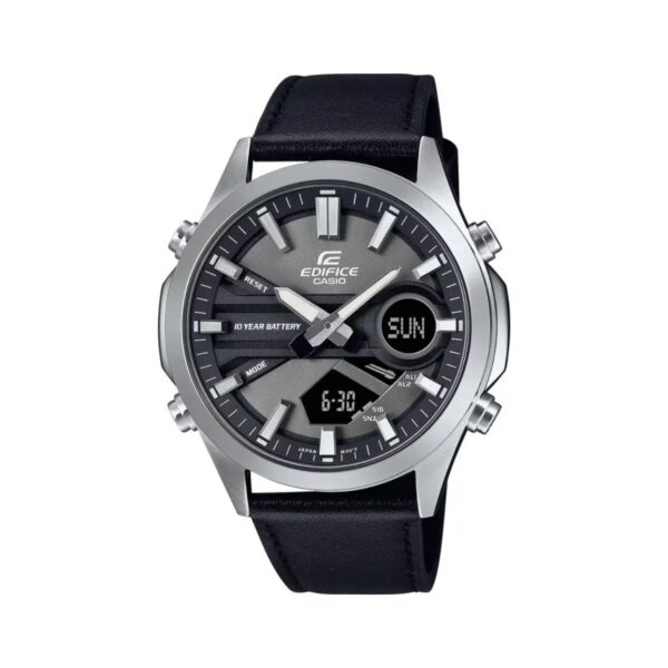 Casio Edifice EFV-C120L-8AEF sivi brojčanik analogno digitalni crna koža sat muški