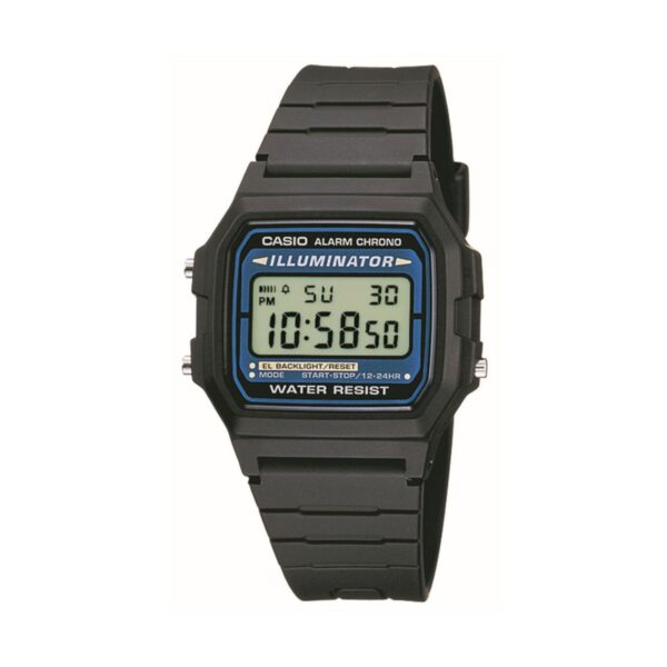 Casio F-105W-1A crno kućište digitalni displej crna narukvica muški sat