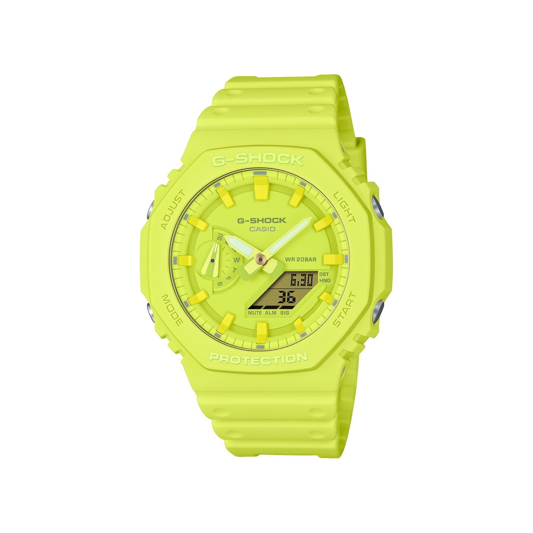 Casio G-Shock GA-2100-9A9ER žuto kućište i brojčanik žuta narukvica muški sat
