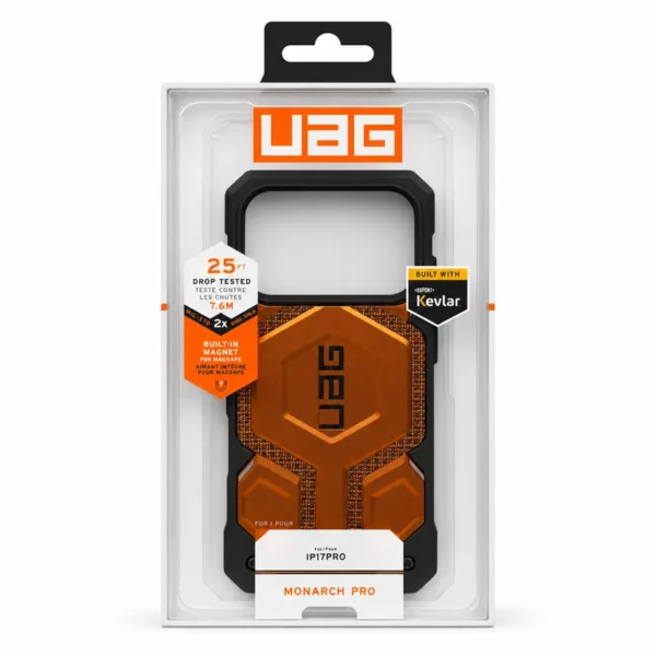 UAG-Monarch-Pro-Kevlar-MagSafe-zastitna-maska-za-iPhone-17-Pro-i-Pro-Max-narandzasta-zamjenska
